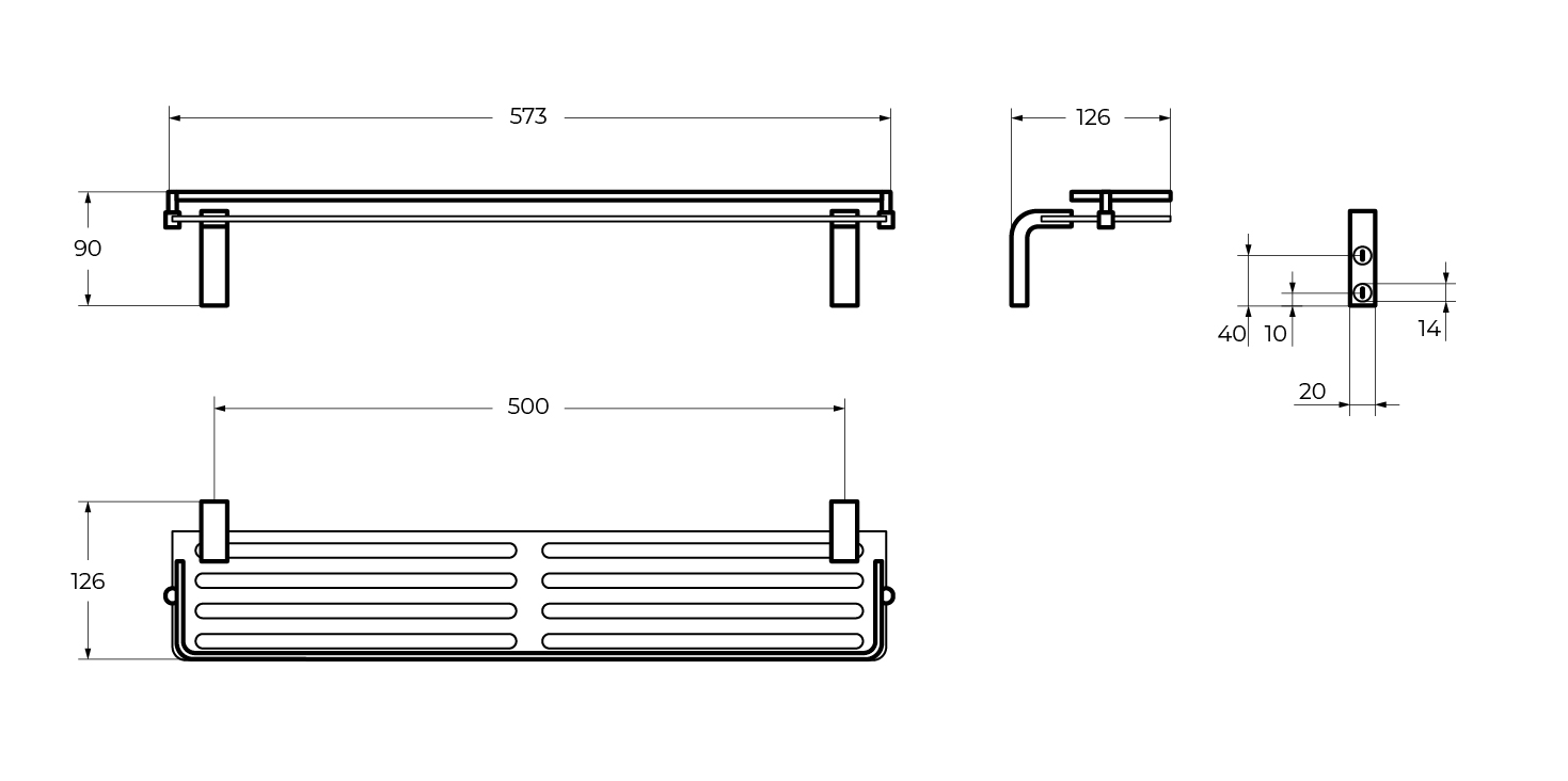 Приобрести cezares полка стеклянная ultima 57 см, хром czr-f-8929