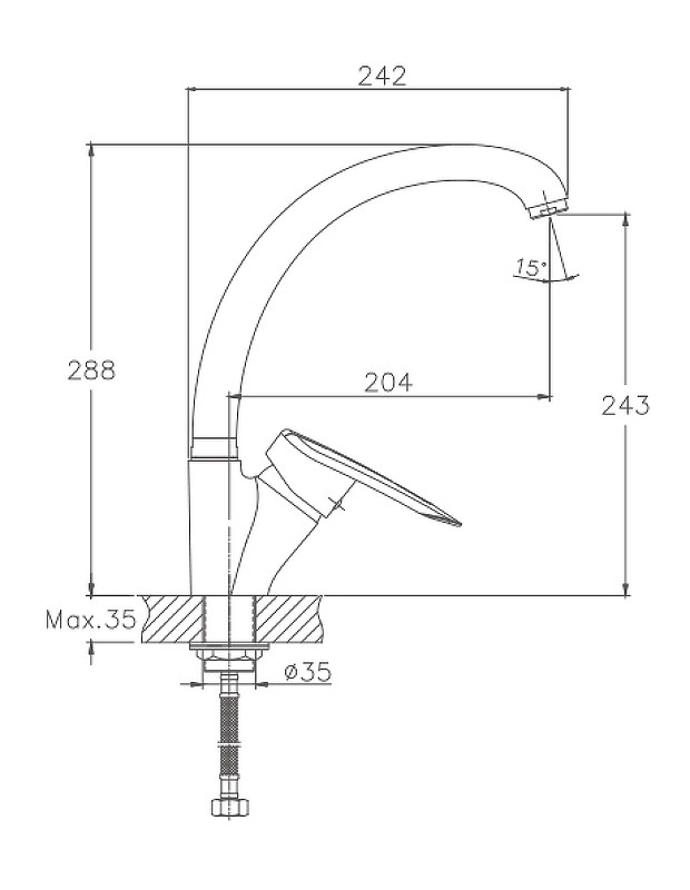 Приобрести haiba смеситель для кухни 288 мм, хром hb-4107-2