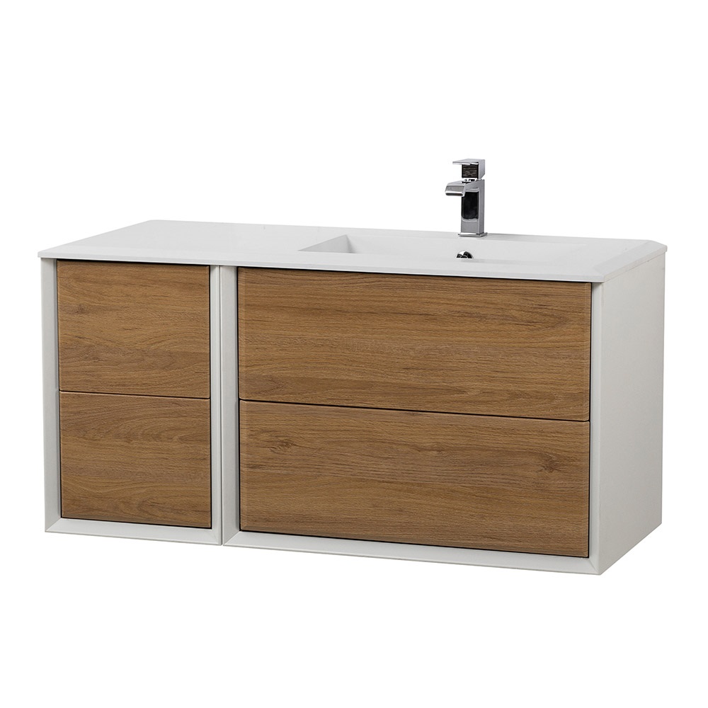 Приобрести cezares тумба подвесная с раковиной bellagio 106 см rovere tabacco, правосторонняя, дерево 54716