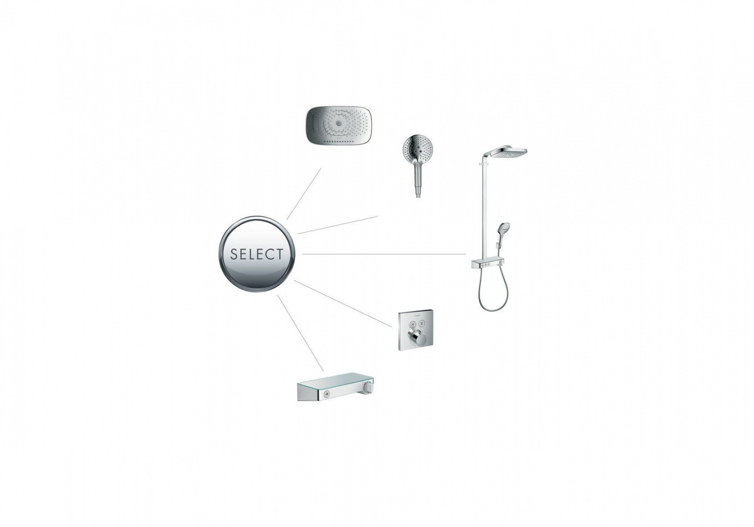 Приобрести душевая система hansgrohe raindance select e 300 3jet showerpipe 27127000