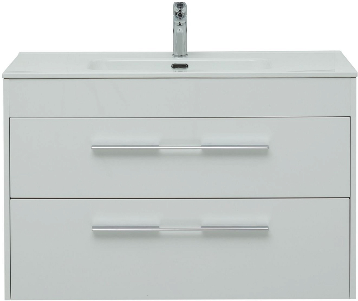 Приобрести aquanet тумба с раковиной августа 100 см, белая (ручка хром)