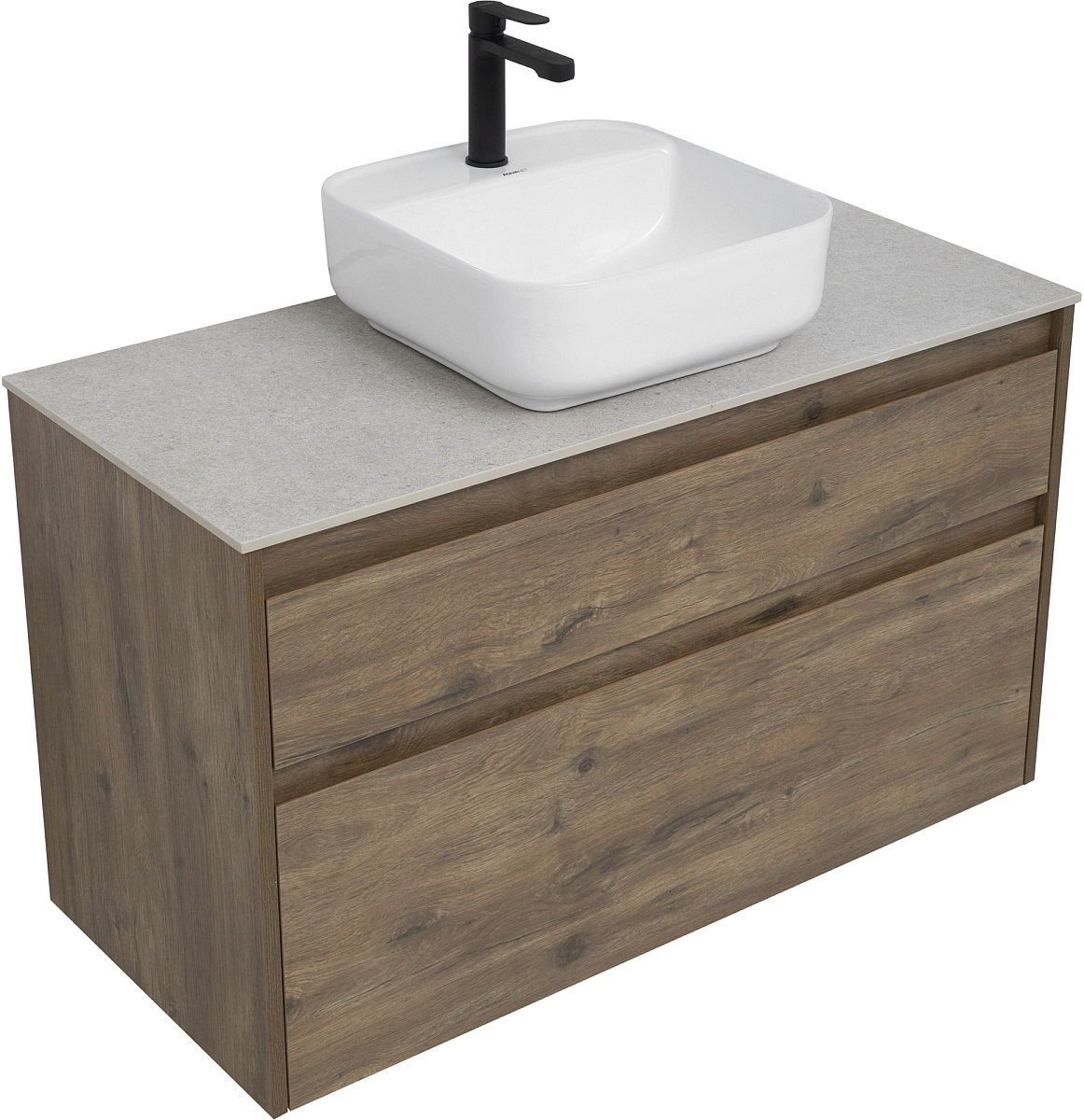 Приобрести aquanet тумба со столешницей nova lite 100 см, дуб рустикальный (2 ящика)