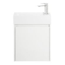 BelBagno Тумба с раковиной KRAFT MINI 50 см, подвесная Bianco Opaco левосторонняя, белая раковина