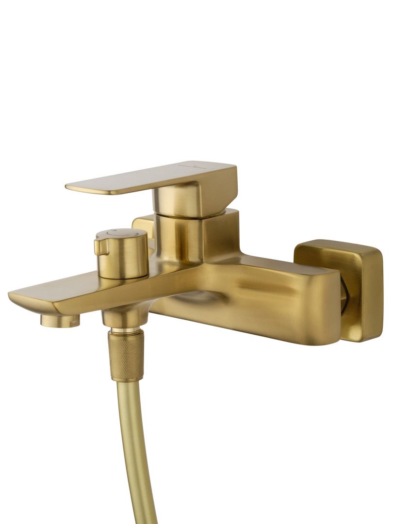 Приобрести смеситель для ванны с душем wonzon & woghand edge, брашированное золото (ww-88639003a-bg)