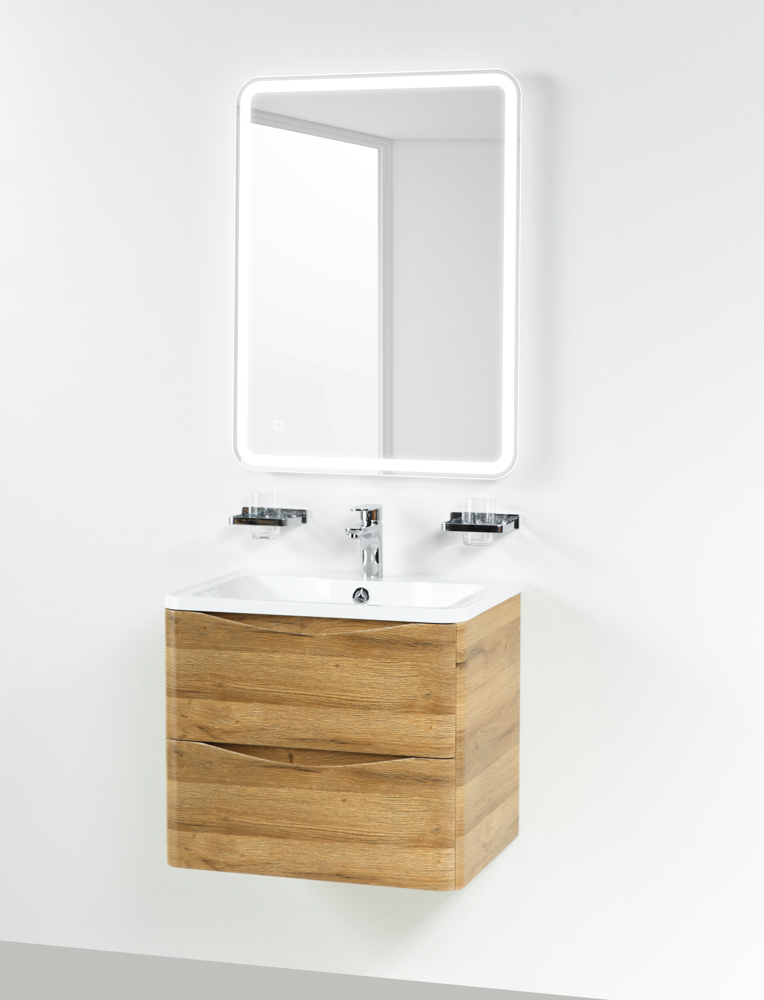 Приобрести belbagno тумба с раковиной acqua 60 см, подвесная rovere rustico, белая раковина