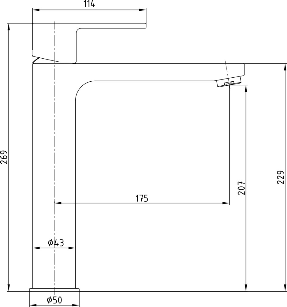 Приобрести смеситель для раковины e.c.a. nita без донного клапана 207 мм 102188035ex