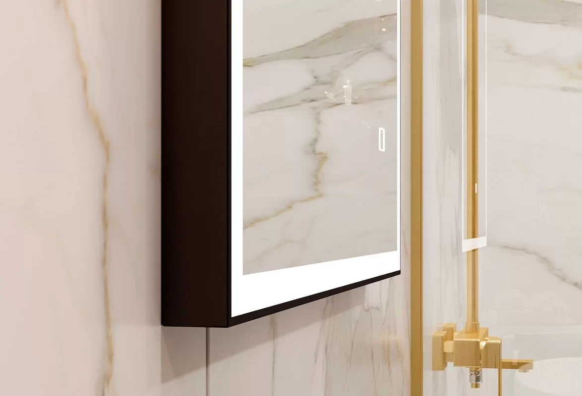 Приобрести continent зеркало с подсветкой solid black 80х60 см, черное