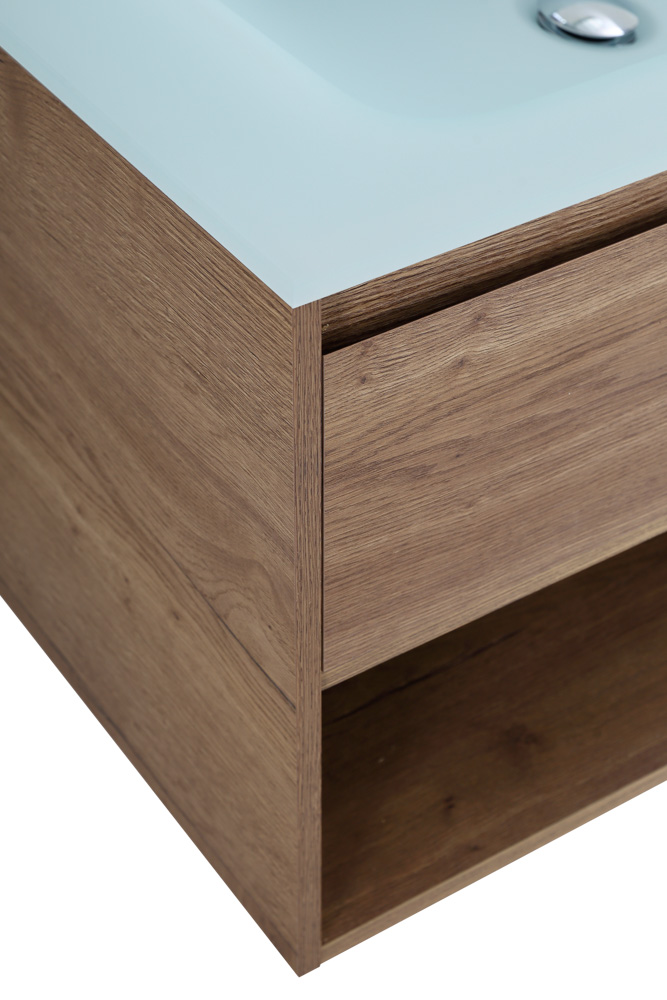 Приобрести belbagno тумба c раковиной kraft 90 см, с одним ящиком и полкой, подвесная rovere tabacco, стеклянна раковина