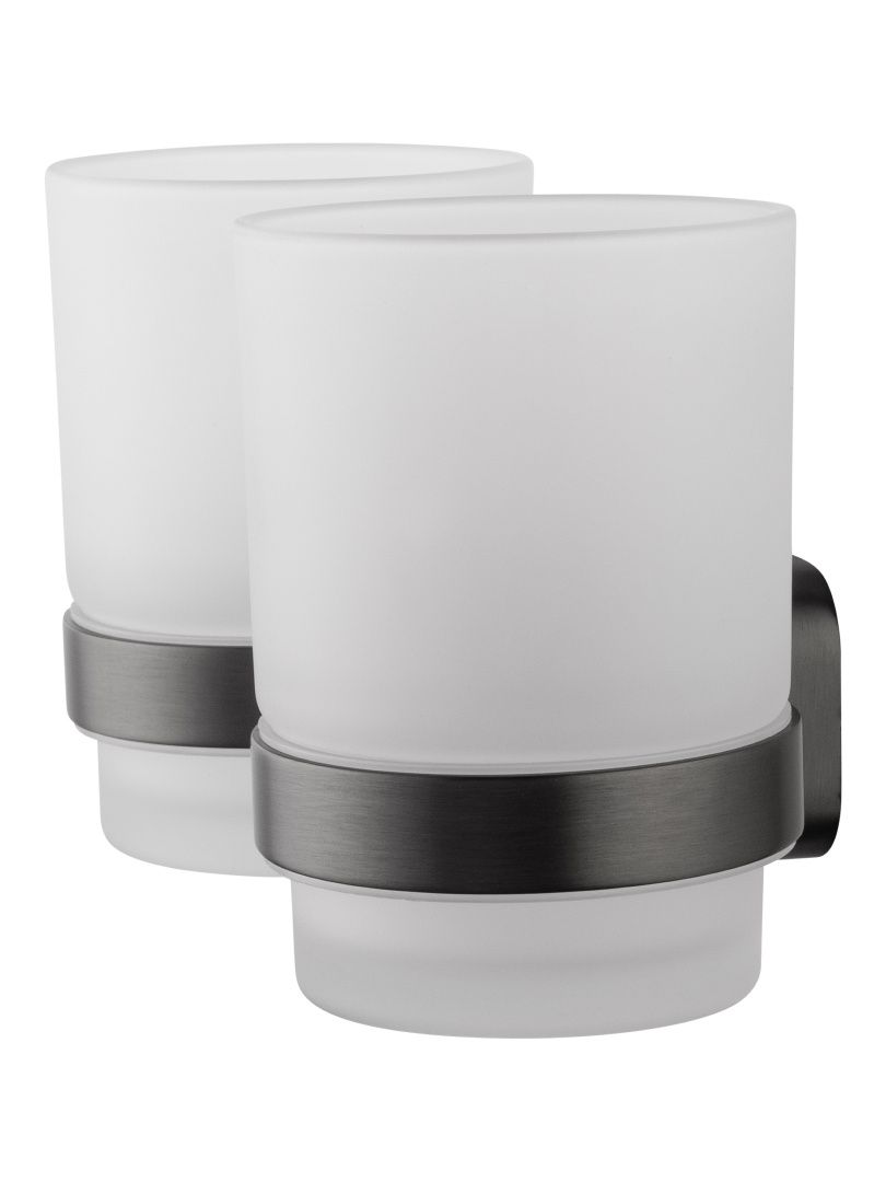 Приобрести два стакана для зубных щеток с держателем wonzon & woghand graffity, темный графит (ww-9328-gm)