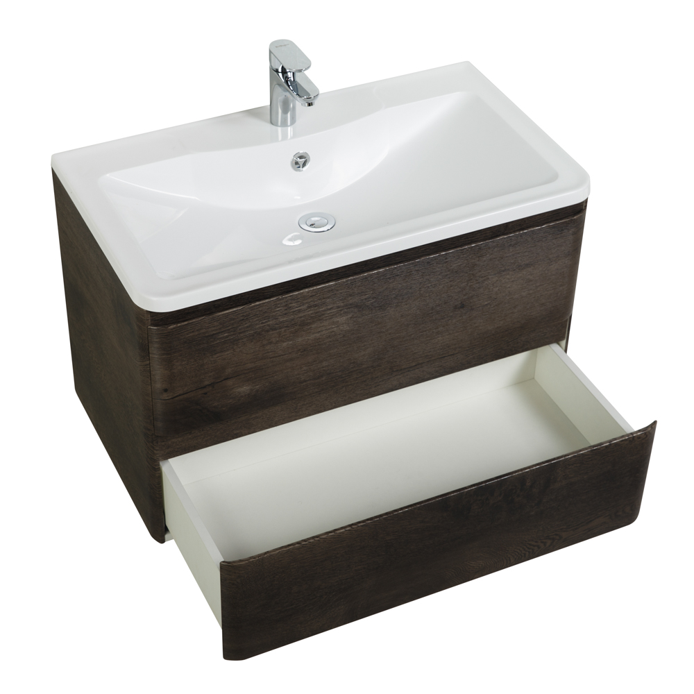Приобрести belbagno тумба с раковиной albano 80 см, подвесная rovere nature grigio, белая раковина