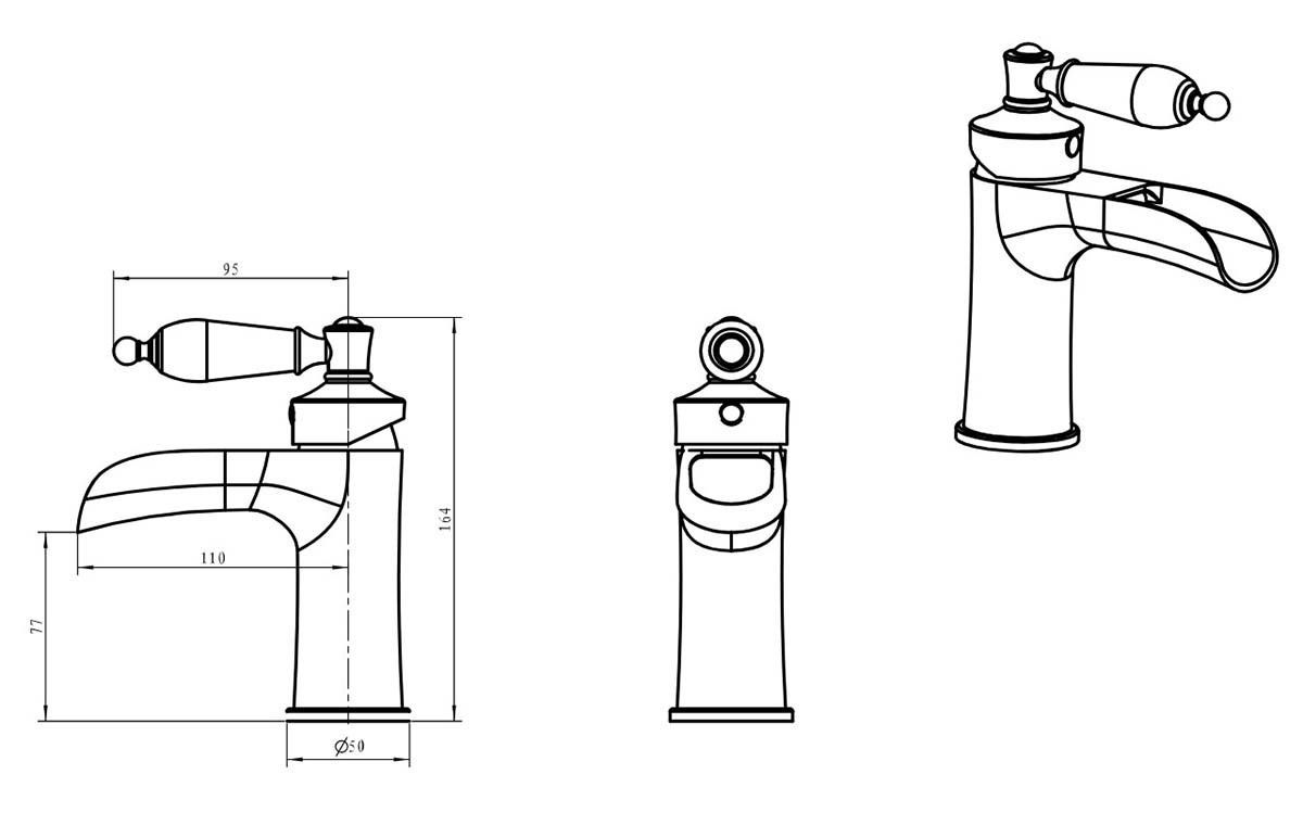 Приобрести boheme смеситель для раковины vogue, бронза\черный 201-mr-b