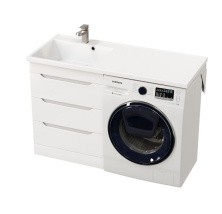 Mirsant Тумба напольная SOHO Quadro 60 см с раковиной столешницей Fly 120 см под стиральную машину, правая УТ000051567
