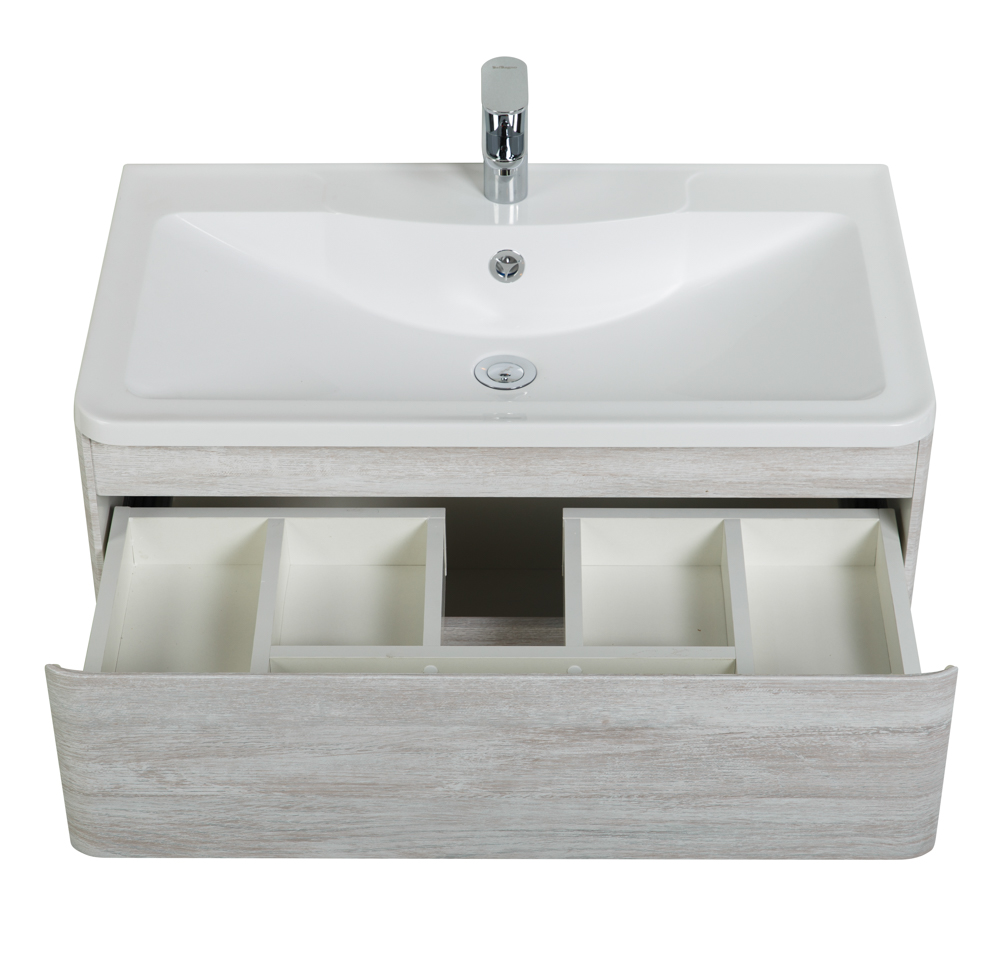 Приобрести belbagno тумба с раковиной albano 100 см, подвесная rovere vintage bianco, белая раковина