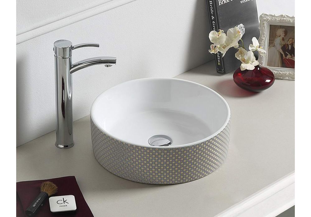 Приобрести раковина-чаша ceramalux 40 см 78310, узор