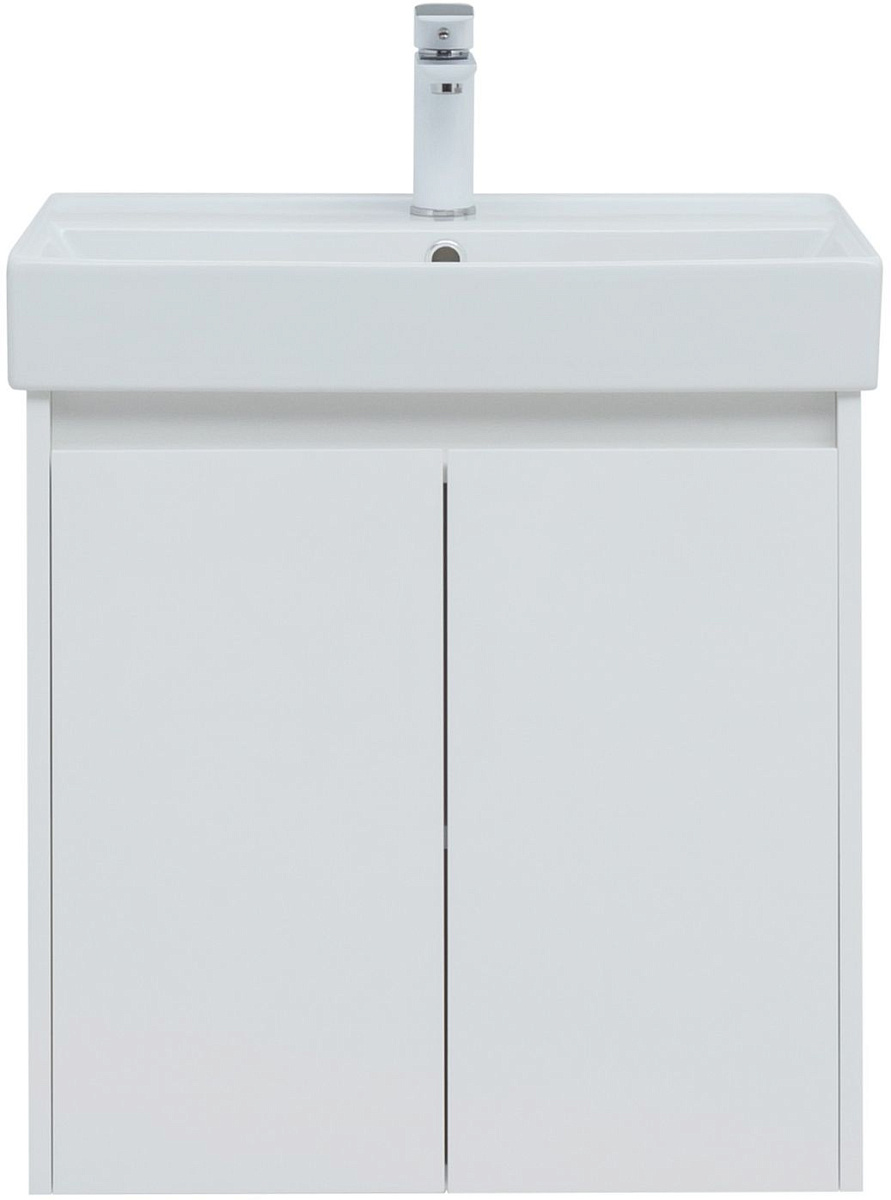Приобрести aquanet тумба с раковиной nova lite 60 см, белая глянец (2 дверцы)