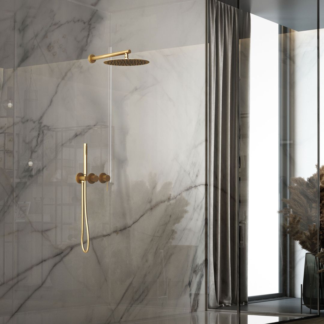 Приобрести vincea встраиваемая душевая система groove, брашированное золото vsfw-4g01bg4