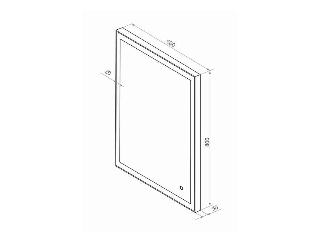 Приобрести continent зеркало с подсветкой solid 60х80 см, белое
