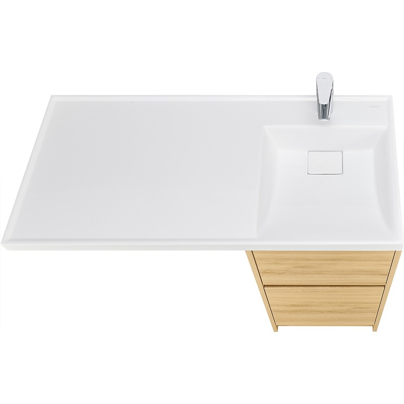 Приобрести тумба напольная с раковиной-столешницей акватон лондри 105 r/l, дуб сантана