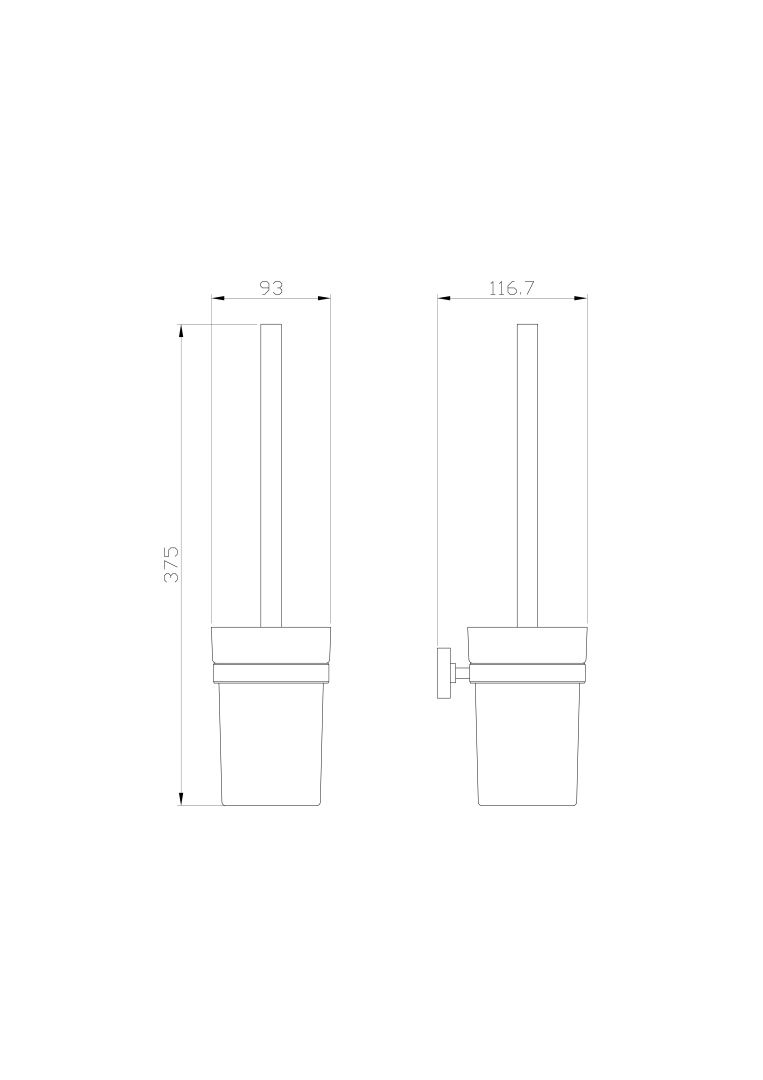 Приобрести туалетный ершик в комплекте wonzon & woghand flat, хром (ww-9729)