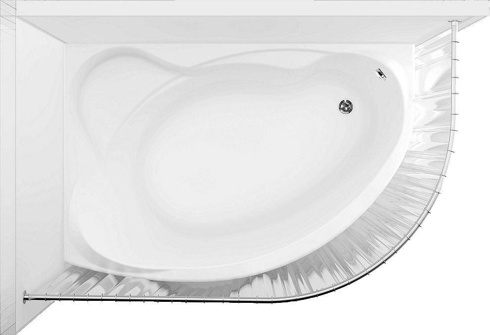 Приобрести aquanet карниз для ванны mayorca полукруглый 150х100 см