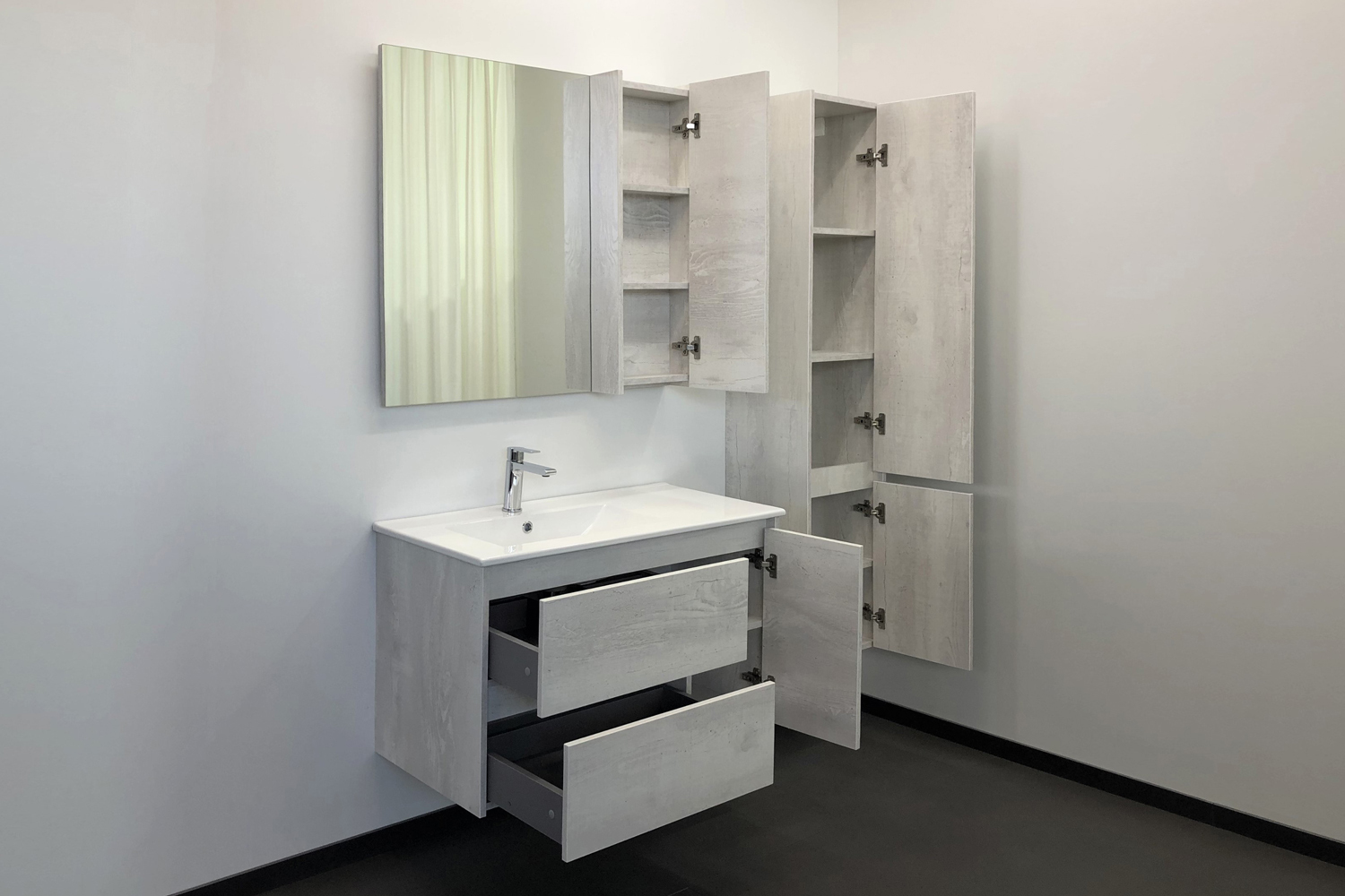 Приобрести сomforty зеркало-шкаф "бремен-90", дуб белый