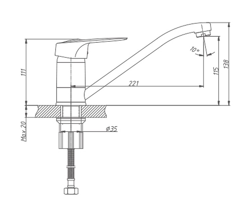 Приобрести haiba смеситель для кухни 256 мм, хром hb-4904