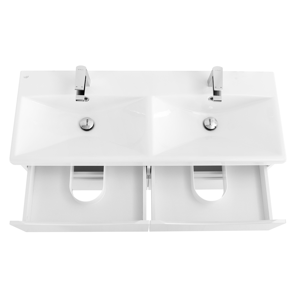 Приобрести belbagno тумба с раковиной marino-cer 120 см, подвесная с ящиками bianco opaco, белая раковина