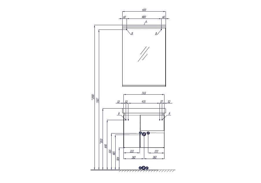 Приобрести зеркало акватон рене 60 см 1a222302nr010