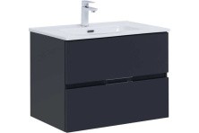 Aquanet Тумба с раковиной Алвита New 70 см, 2 ящика, антрацит