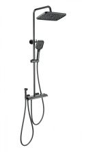 Душевая система с техническим душем и термостатом WONZON & WOGHAND MUSE Piano, Темный графит (WW-B4132-A-BGG)