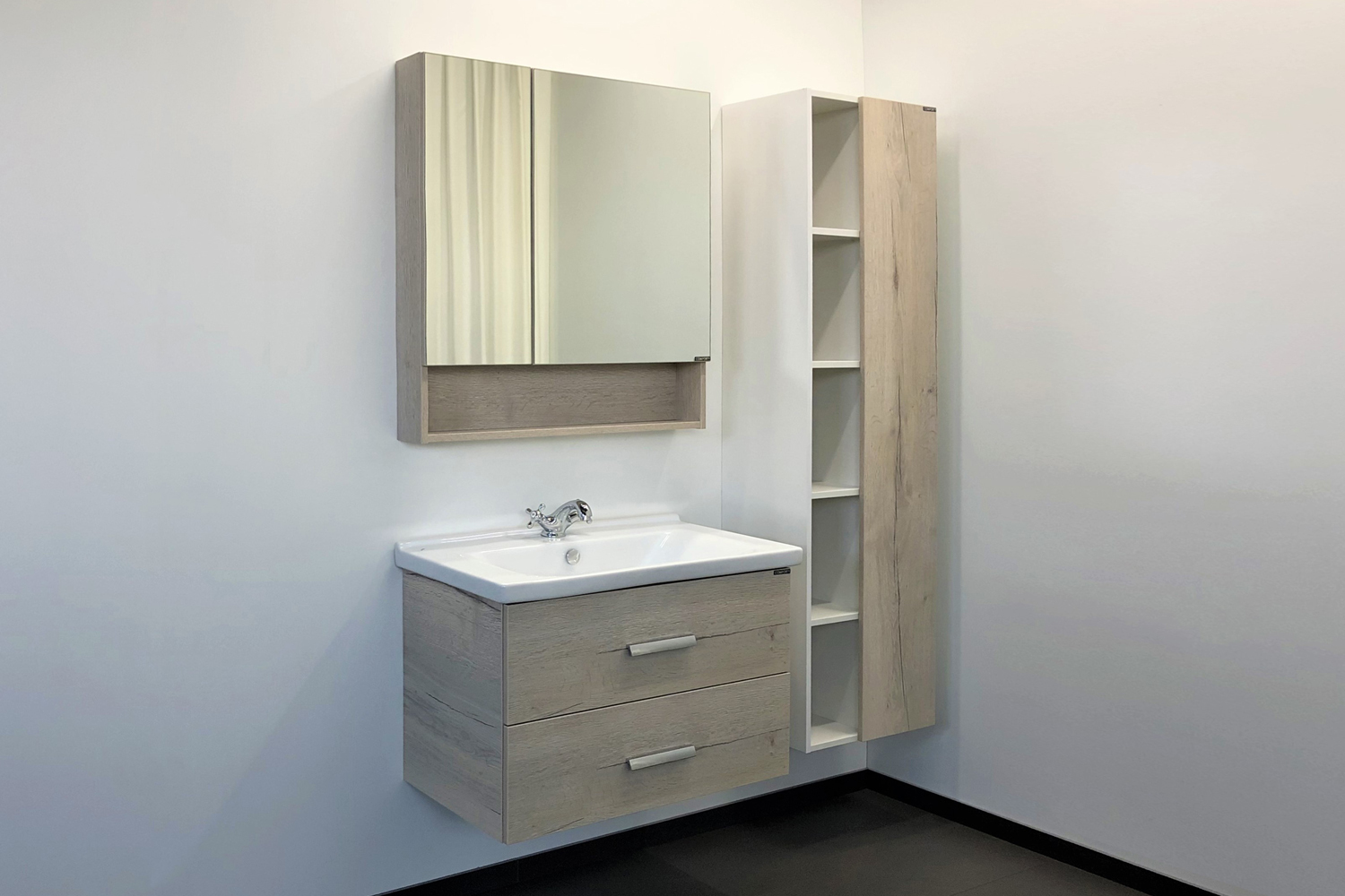 Приобрести сomforty зеркало-шкаф "парма-80" дуб дымчатый