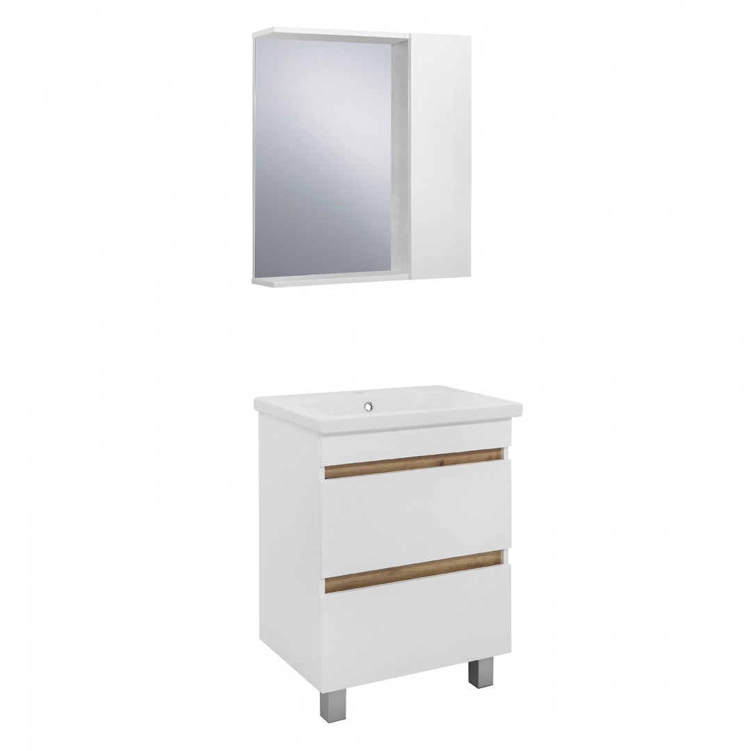 Приобрести aqua de marco тумба напольная с раковиной sydney 60см. 2 ящика