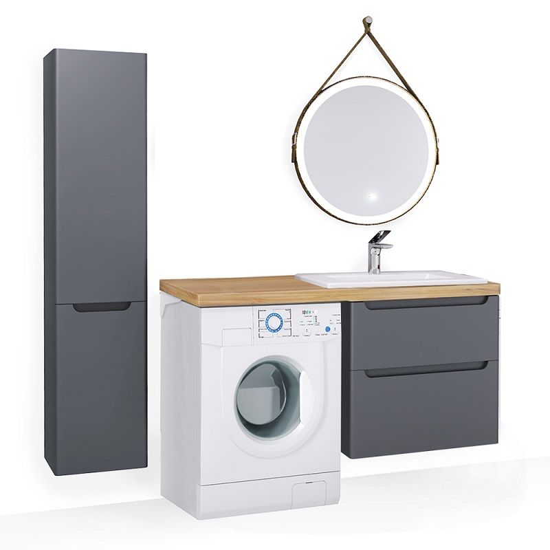 Приобрести jorno тумба подвесная wood 120 см со столешницей светлое дерево, аннтацит