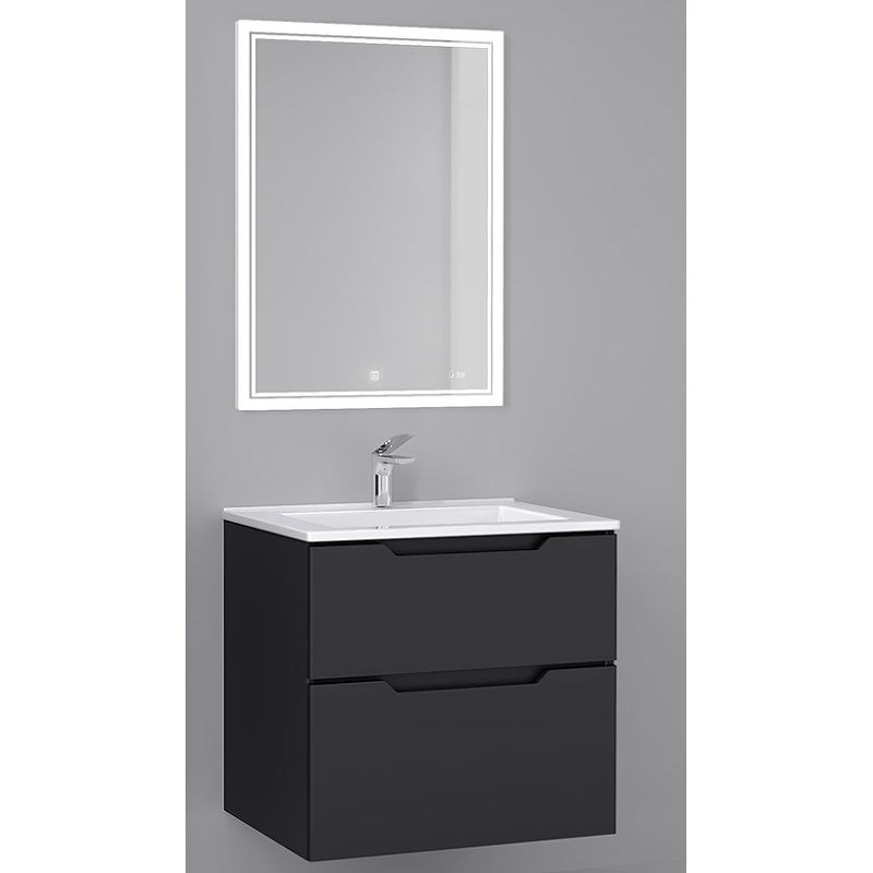 Приобрести jorno зеркало шкаф slide 60 см, с подсветкой, часы, антрацит