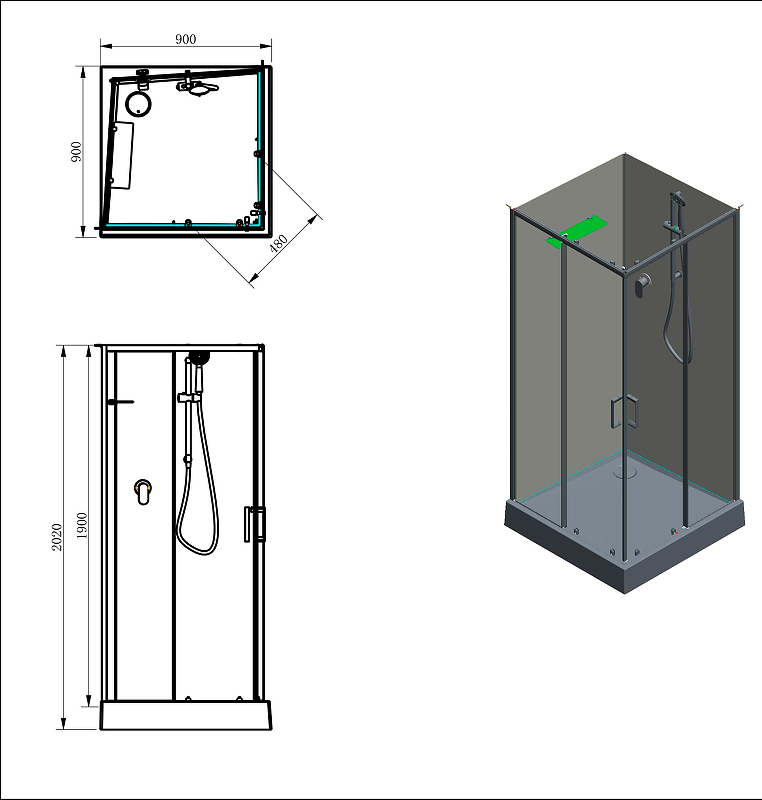 Приобрести aquanet душевая кабина passion evo s black 90x90 см