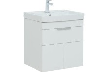 Aquanet Тумба с раковиной Ирис new 60 см, белая глянец (1 ящик, 2 дверцы)
