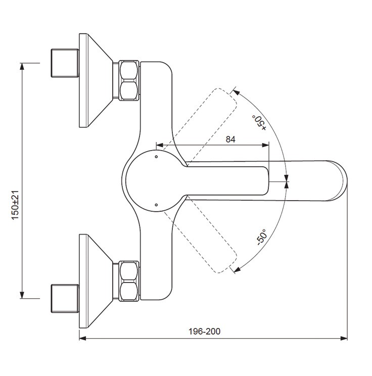 Приобрести ba250aa vidima uno настенный смеситель для умывальника, монтаж на стандартных эксцентриках