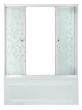 Тритон Шторка для ванны Мозайка 170 см, белая с узором Щ0000025980
