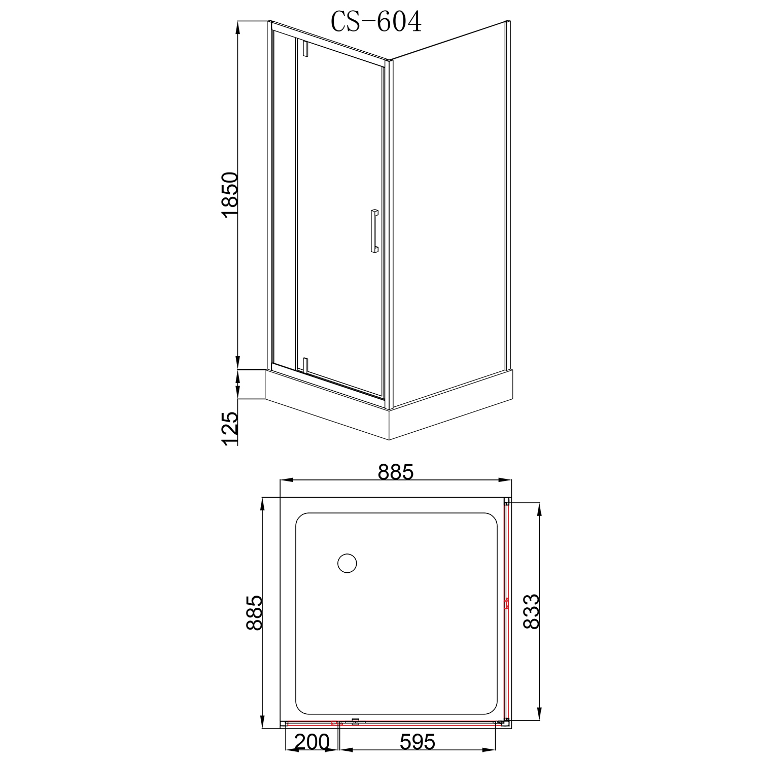 Приобрести loranto душевое ограждение sunway 90х90х200 r/l с низким поддоном 13см, прозрачное закаленное стекло 6мм, профиль черный (cs-604a 90)