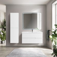 Cezares Тумба подвесная с раковиной DUET 80 см Bianco Lucido, белый глянец DUET-800-2C-SO-BL
