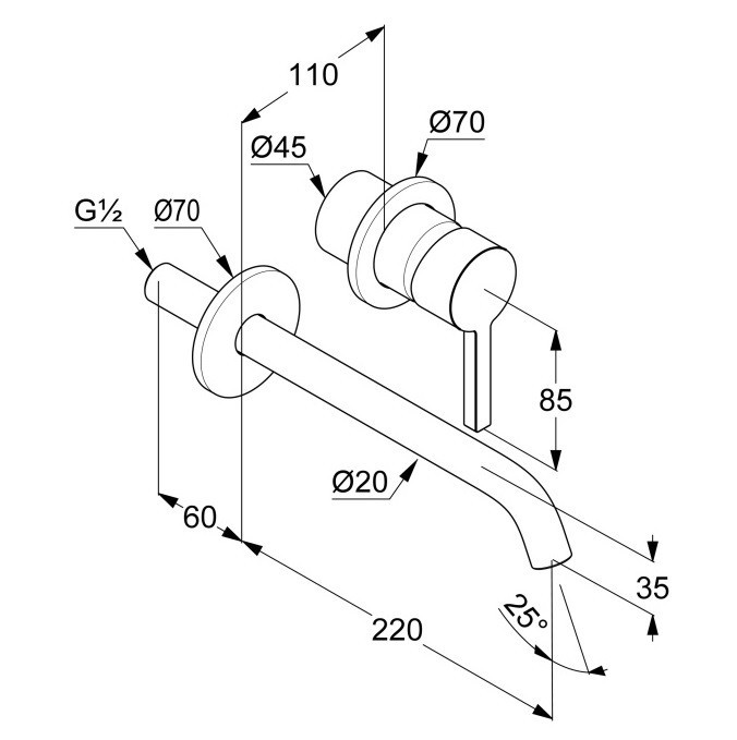 Приобрести kludi nova fonte pura однорычажный смеситель для раковины, внешняя часть, излив 230 мм; чёрный мат