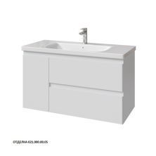 Caprigo Тумба с раковиной FORTE-Smalty 100 см, левая, белая, эмаль