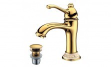 LEMARK Смеситель для раковины Greek с донным клапаном, золото LM5506GG
