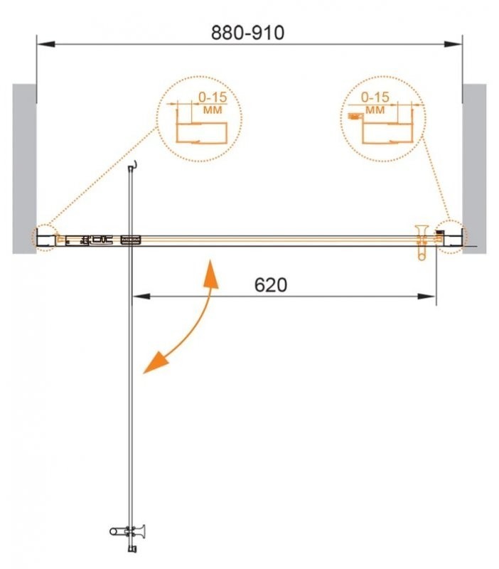 Приобрести cezares дверь душевая eco 90x190см eco-o-ba-1-90-p-cr