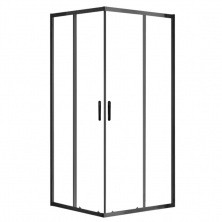 Душевое ограждение Azario Milton 100х100 см, черное 6мм, прозрачное стекло