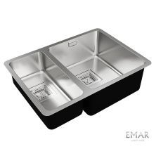 Oulin Кухонная мойка 59х42 см, правостороняя, сатин Oulin OL-0369R