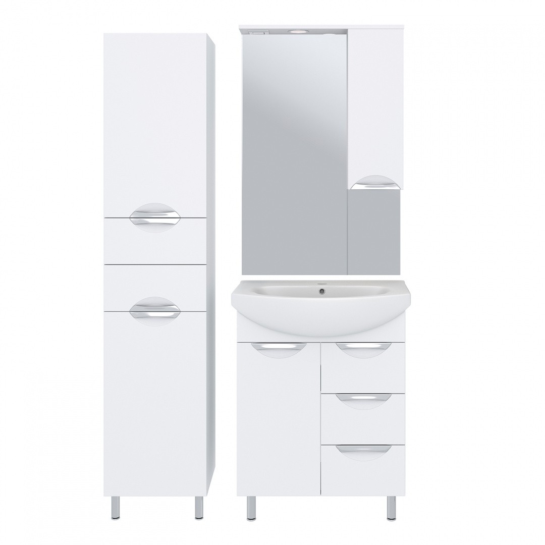 Приобрести aqua de marco зеркало-шкаф eleganse 65 см, правое, белый\хром 1065cele/r