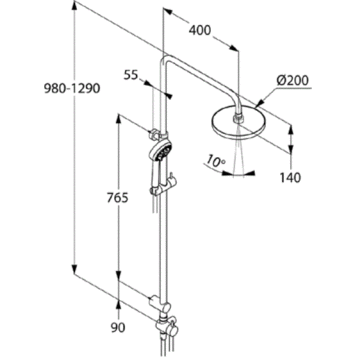 Приобрести kludi logo dual shower system с ручной лейкой 1s