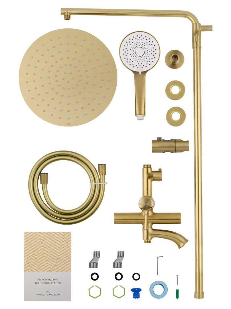 Приобрести душевая система wonzon & woghand tor, брашированное золото (ww-88047073-bg)