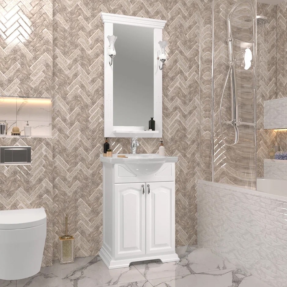 Приобрести opadiris тумба напольная с раковиной риспекто 55 см, белая матовая